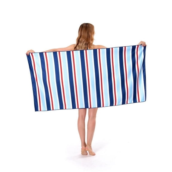 BH-JJSMGS Stripe pattern beach towel, oversized microfiber fashion beach towel, 80×160cm, for adults, for children, fast drying and sandless, lightweight and soft