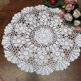 thumbnail image 1 of BH-JJSMGS White Cotton Handmade Crochet Lace Tablecloth Doilies Table Overlay,Round,16/20/24 Inch,2PCS, 1 of 7