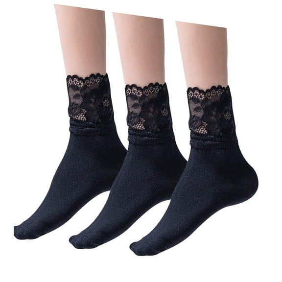 BH-JJSMGS Women Lace Ankle Socks Ruffle Frilly Cotton Socks Trim Lace,Anklet socks Dress Socks Women or Girls