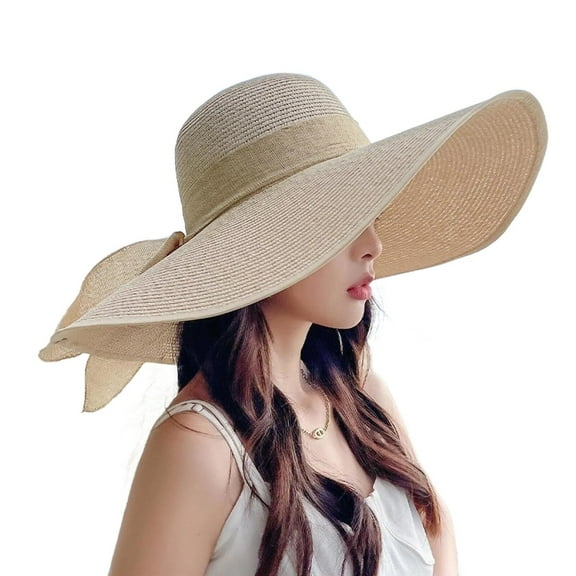 BH-JJSMGS Women's Big Straw Hats, Summer Oversized Brim Sun Hats, Beach Hats, Sun Hats