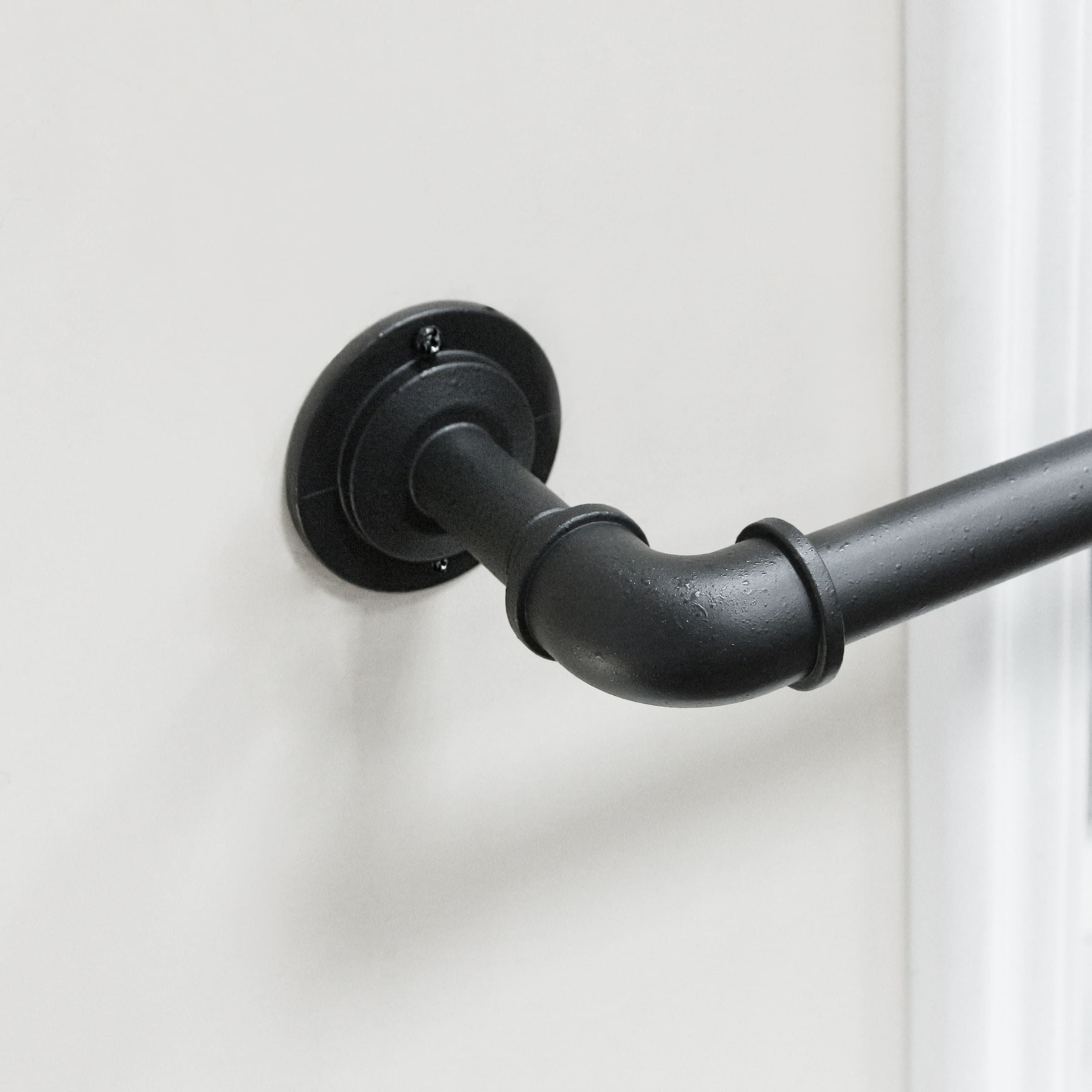 Better Homes & Gardens 1" Wrought Iron Finish Industrial Pipe Single Curtain Rod 32-120"