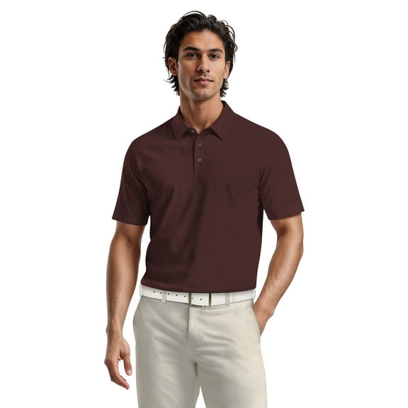 Ben Hogan Men's & Big Men's Performance Geometric Jacquard Short Sleeve Golf Polo Shirt, Sizes S-5XL