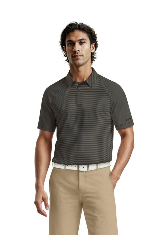 Men's & Big Men's Performance Geometric Jacquard Short Sleeve Golf Polo Shirt, Sizes S-5XL