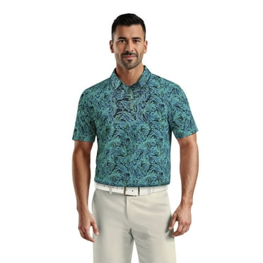 Ben Hogan Men's & Big Men's Performance Electric Tropical Short Sleeve Golf Polo Shirt, Sizes S-5XL
