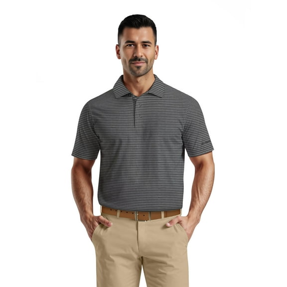 Ben Hogan Men's & Big Men's Performance Heather Stripe Short Sleeve Golf Polo Shirt, Sizes S-5XL