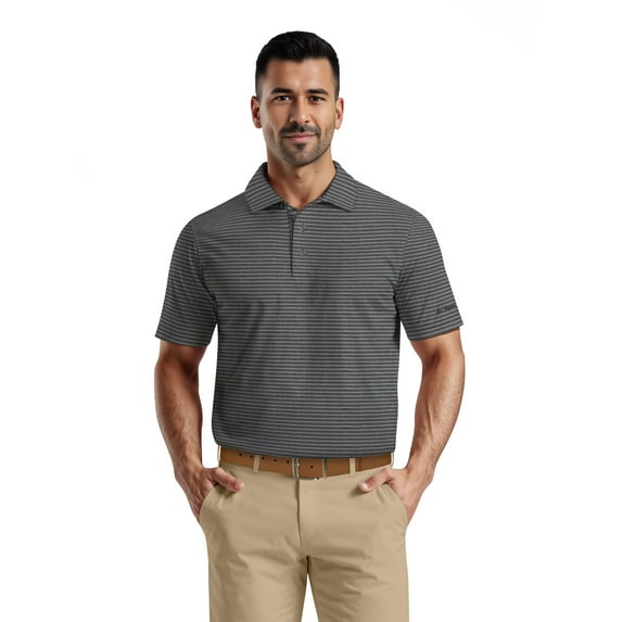 Ben Hogan Men's & Big Men's Performance Heather Stripe Short Sleeve Golf Polo Shirt, Sizes S-5XL