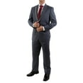 thumbnail image 1 of BH Studio18 Mens 54 Slim Fit Sateen Striped Lapel Formal Tuxedo Suit Set - Blue Heather - 38R, 1 of 3