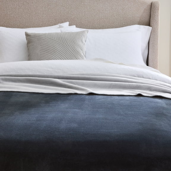 Better Homes & Gardens 2-Tone Bonded Velvet Plush Blanket, Full/Queen, Grey