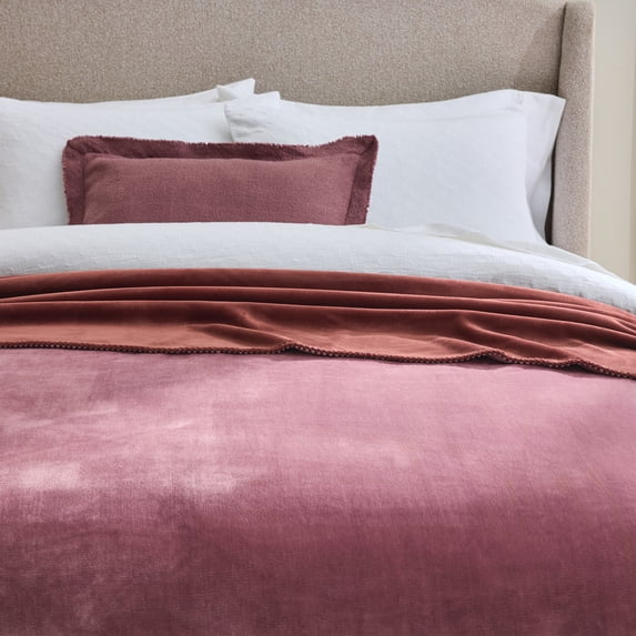 Better Homes & Gardens Ultra Soft Bonded Plush Bed Blanket, Violet, Full/Queen Size, 90 x 92 in