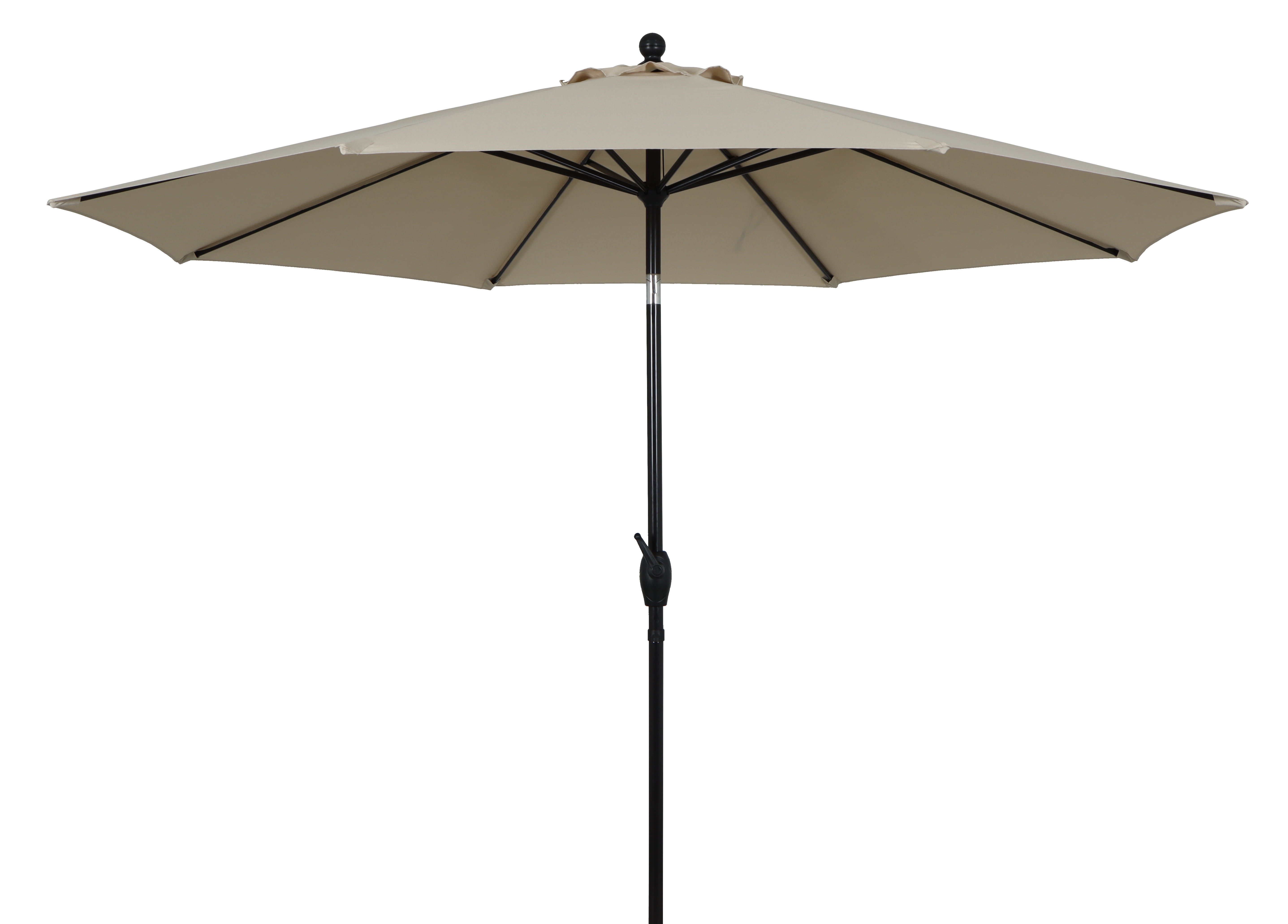 Better Homes & Gardens Premium 10' Beige Round Market Patio Umbrella, Crank Lift, 3-Angle Tilt
