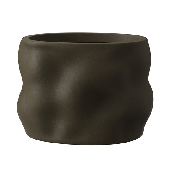 Better Homes & Gardens Mallory 12 inch Resin Planter Brown with Elegance design for Indoor Outdoor Plant