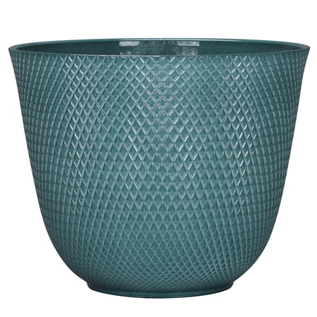 Better Homes & Gardens Lora Teal Recycled Resin Planter 12.1in x 9.8in