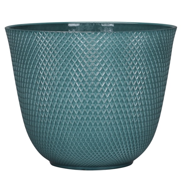 Better Homes & Gardens Lora Teal Recycled Resin Planter 12.1in x 9.8in