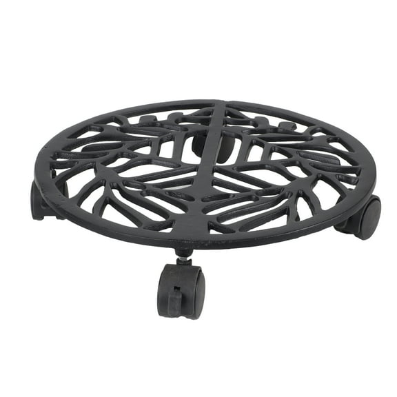 Better Homes & Gardens 14" Black Metal Plant Caddy with Locking Casters