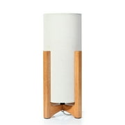 Better Homes & Gardens 14-Inch Natural Wood Uplight Table Lamp with Linen Shade