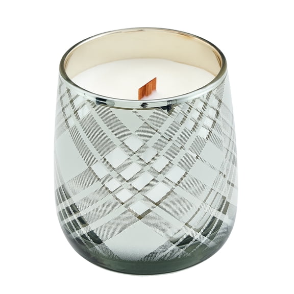 Better Homes & Gardens Silver Winter Sky Scented Wooden 1-Wick Glass Jar Candle, 14.5 oz