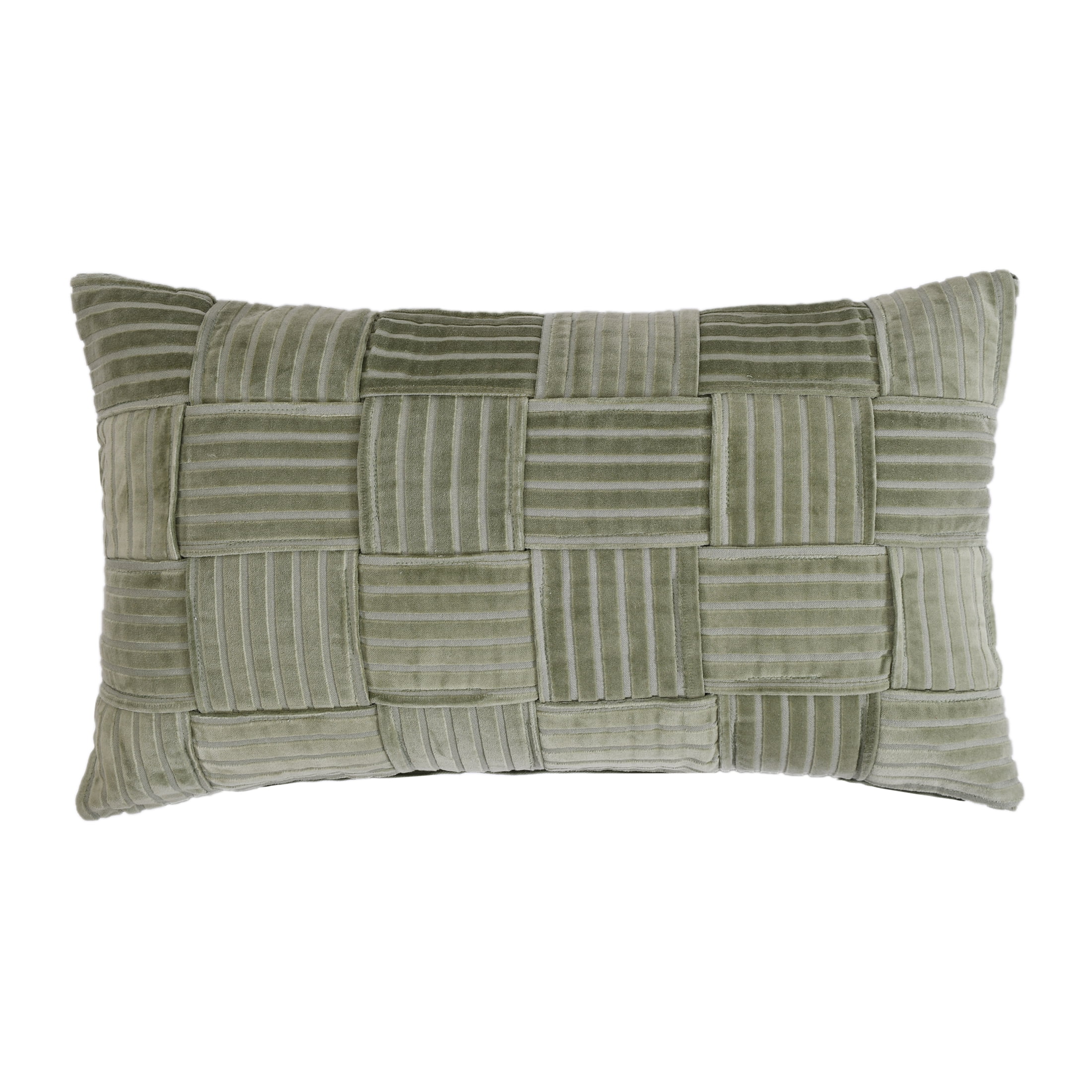 Better Homes & Gardens 14"x24" 2-pack Velvet Woven Throw Pillow Covers, Dark Cilantro