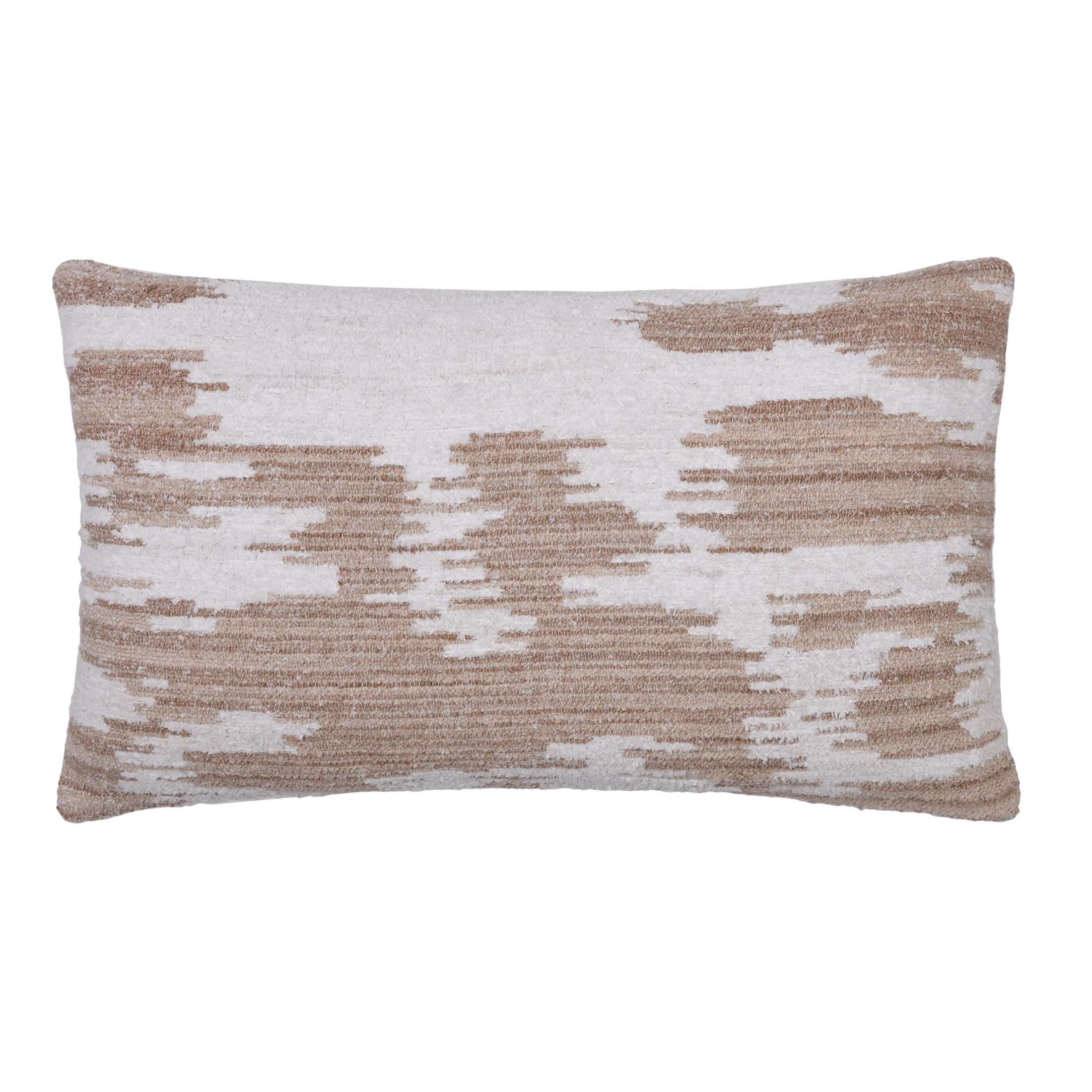 Better Homes & Gardens 14" x 24" Arrin Abstract Ikat Lumbar Throw Pillow Cover, Brown Wool