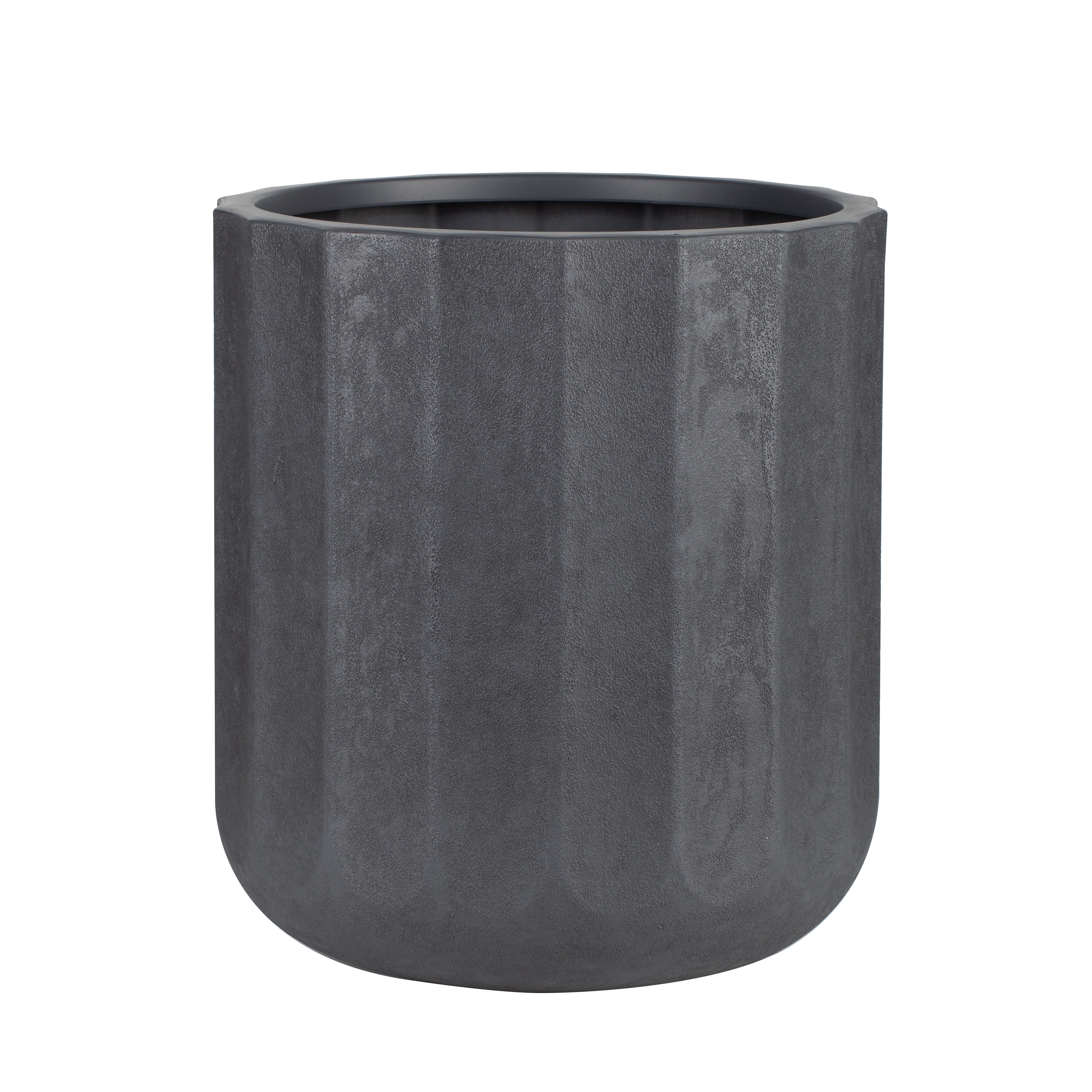 Better Homes & Gardens Adler 16 inch Resin Planter Black With Modern Design for Indoor Outdoor Plant
