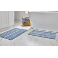 thumbnail image 1 of Better Homes & Gardens Atlas Stripe 2 Piece Bath Rug Set, Blue Silver, 17" x 24" & 20" x 30", 1 of 9