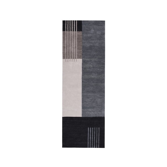 Better Homes & Gardens 2.5' x 8' Asher Patchwork Color Block Runner Rug, Gray