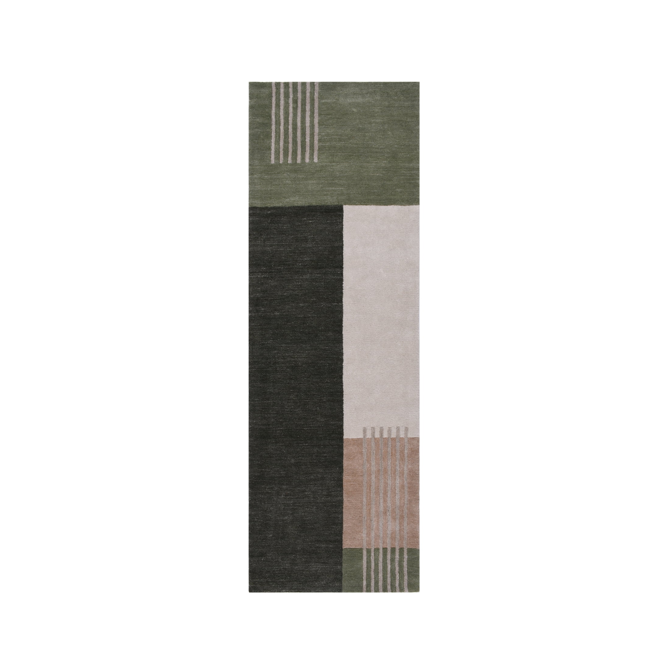 Better Homes & Gardens 2.5' x 8' Asher Patchwork Color Block Runner Rug, Green