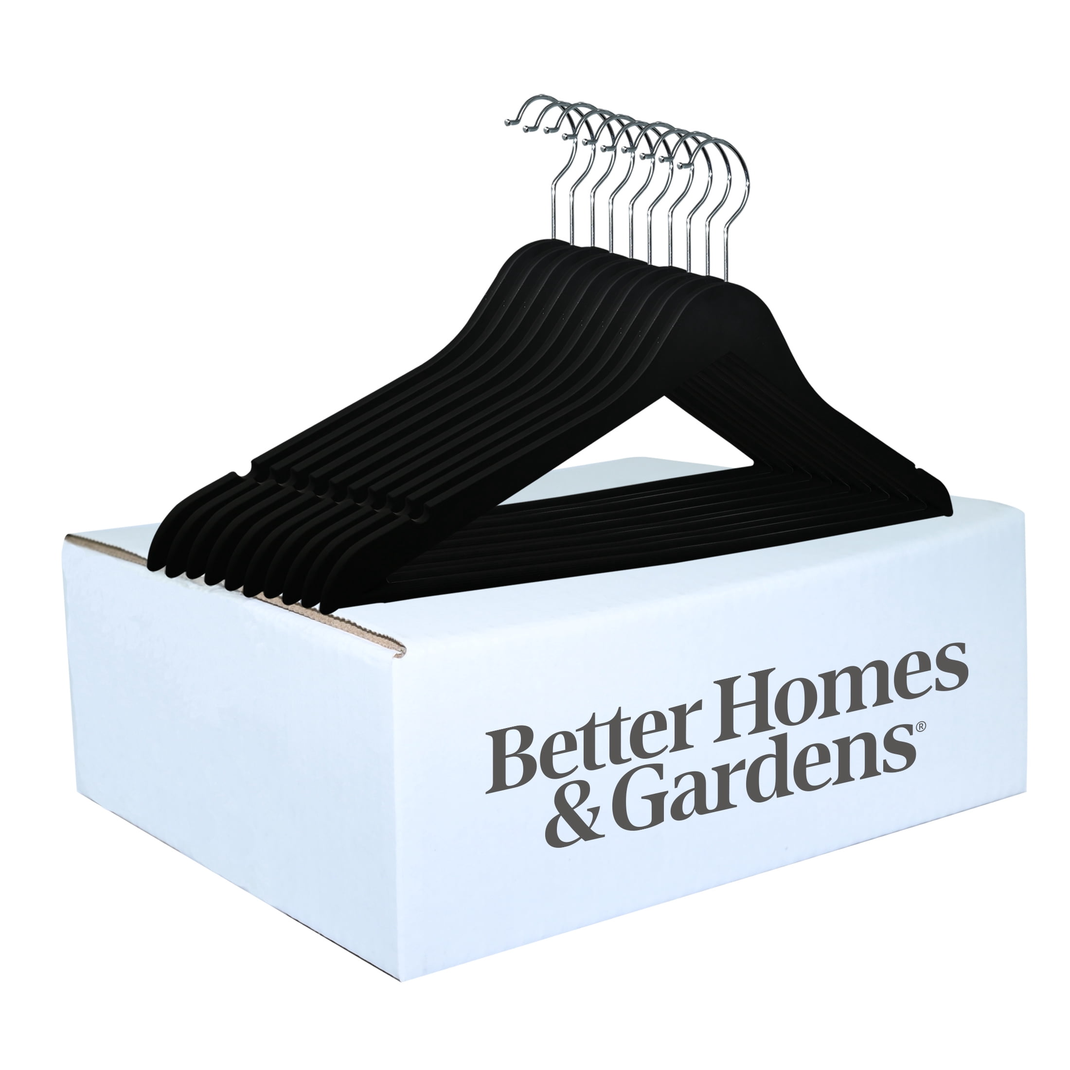 Better Homes & Gardens Non-Slip Suit Hangers, Rich Black 20 Count, Great for Adult and Teen Ages