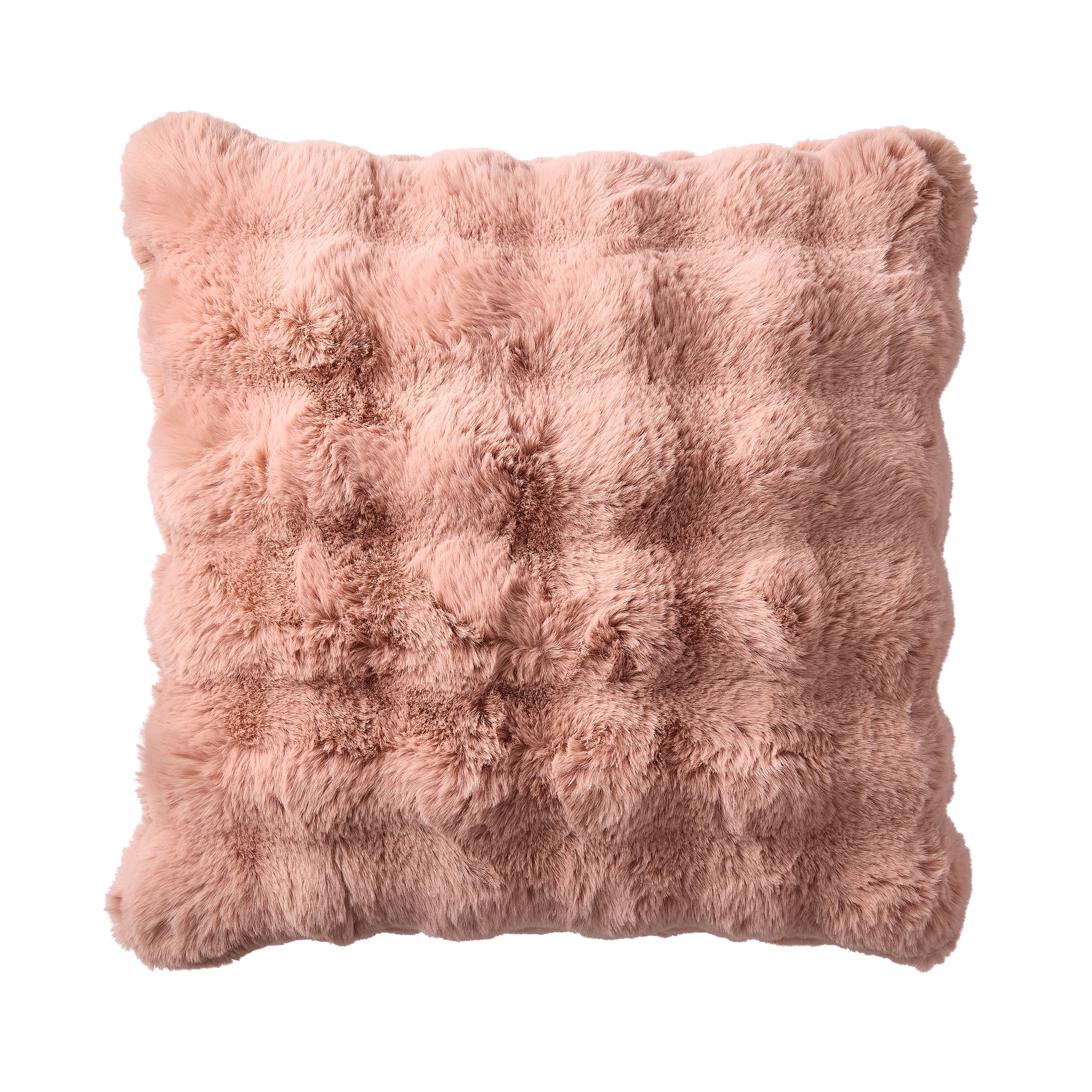 Better Homes & Gardens 22"X22" Bubble Fur Decorative Throw Pillow Cover- Antique Blush