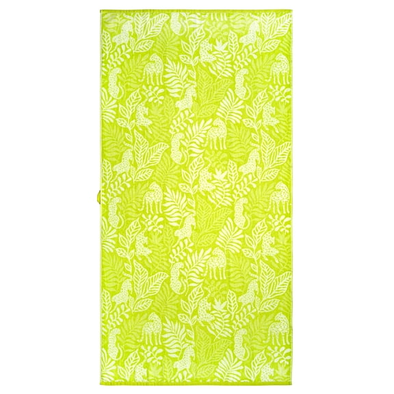 Better Homes & Gardens Cheetah Beach Towels, 2 Pack, 72 in x 38 in, Green