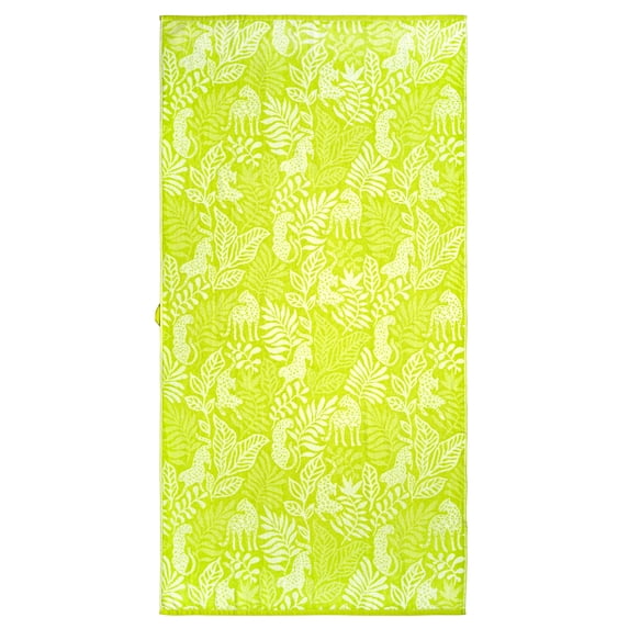 Better Homes & Gardens 2 Pack Cotton Blend Beach Towels, 72 x 38 in, Green Cheetah