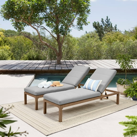 Better Homes & Gardens Marlow Adjustable Chaise Loungers, Grey, 2-Pack