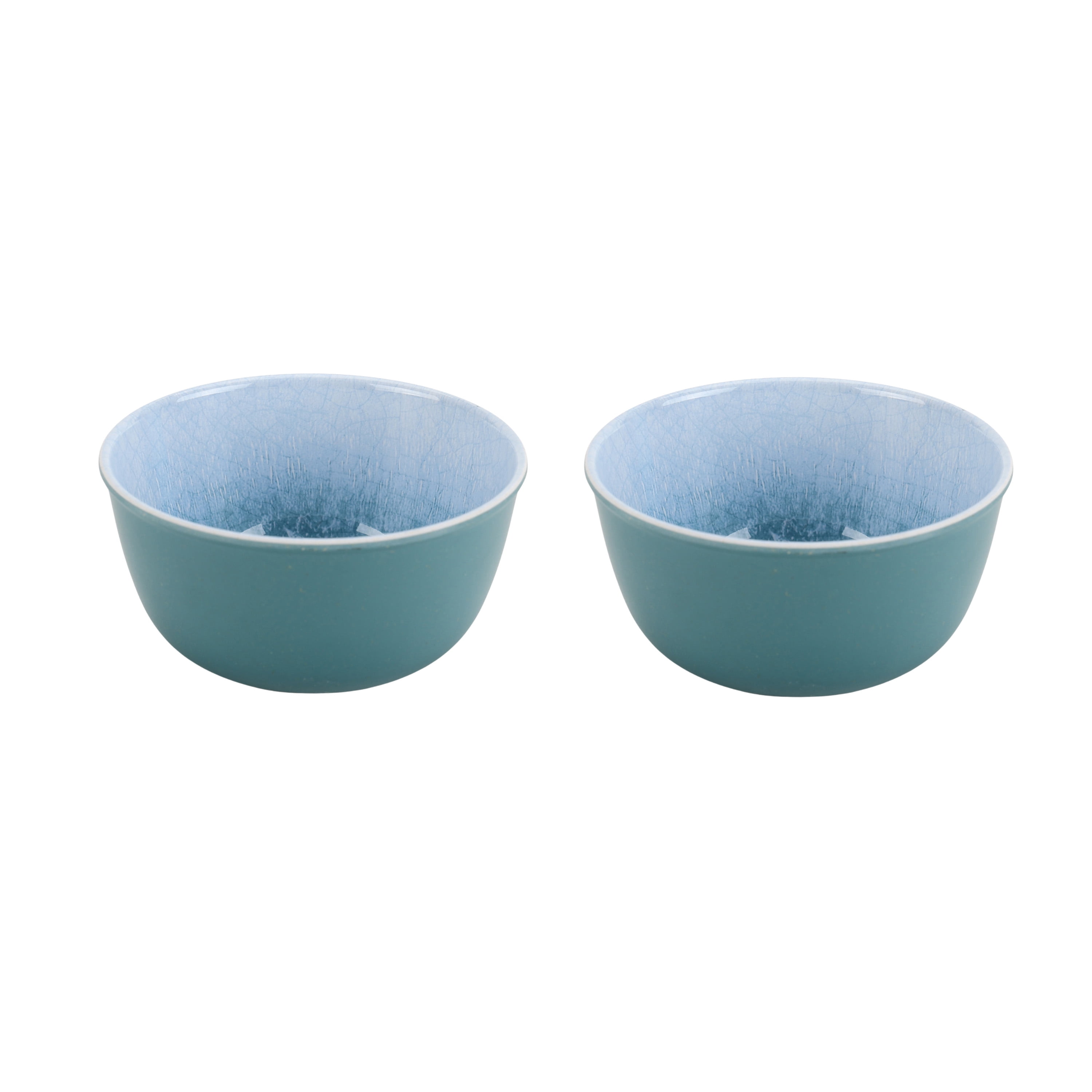 Better Homes and Gardens 2-Piece Bamboo Melamine Blue Reactive Dip Bowl Set