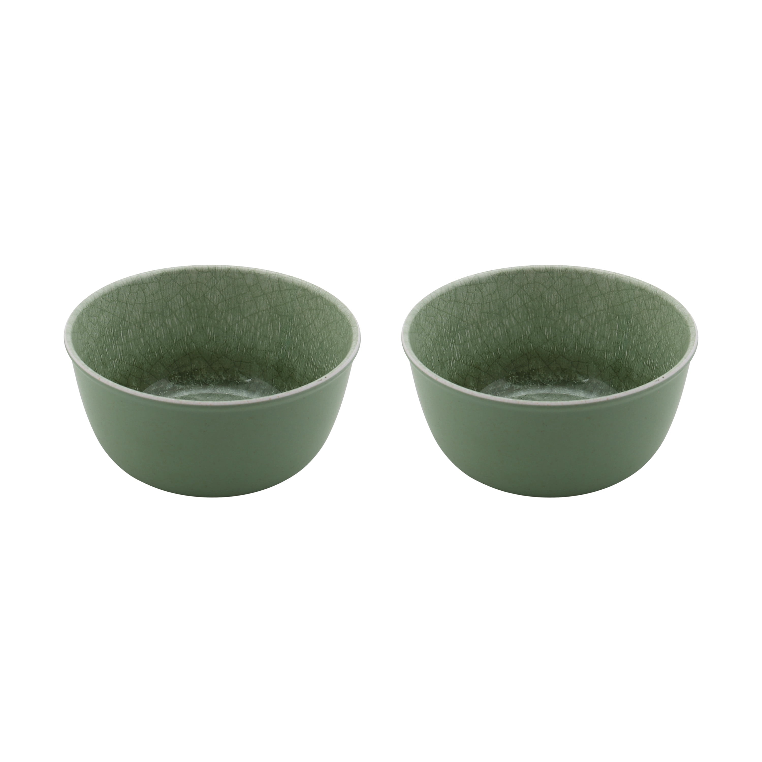 Better Homes and Gardens 2-Piece Bamboo Melamine Green Reactive Dip Bowl Set