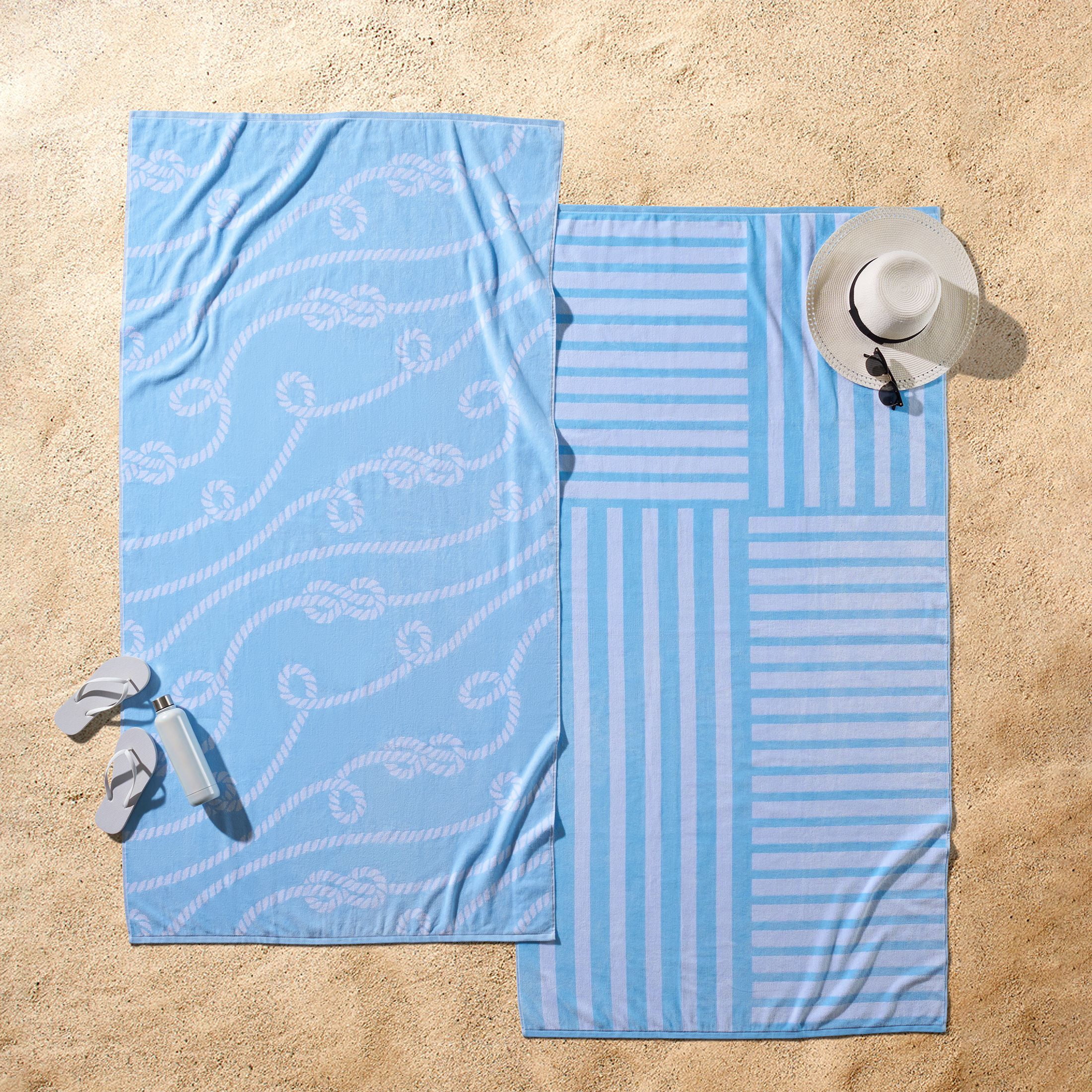 Better Homes Gardens 2 Pack Cotton Blend Beach Towels, 72