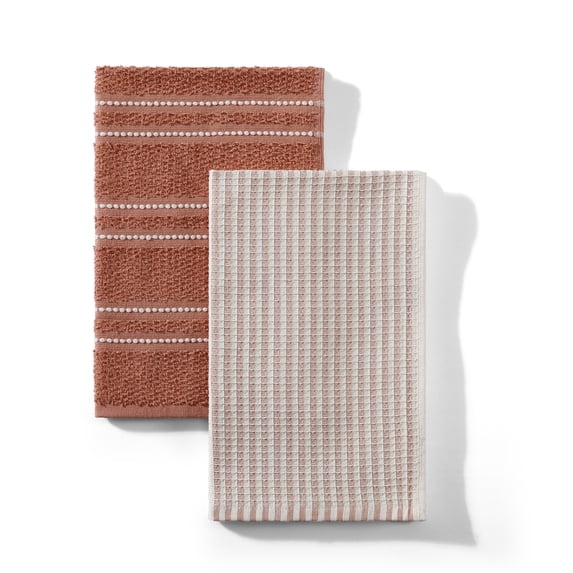 Better Homes & Gardens Terracotta Clay Waffle Kitchen Towel 2 Pack