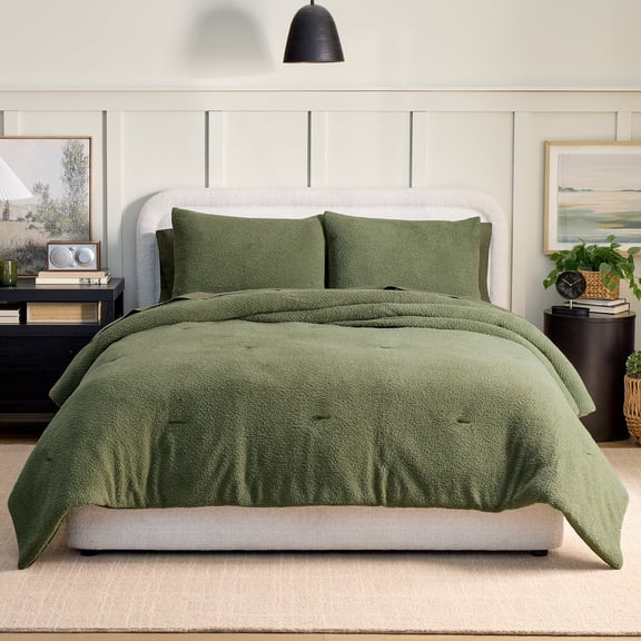 Better Homes & Gardens 3-Piece Cozy Knit Comforter Set, Cypress Tree, Full/Queen