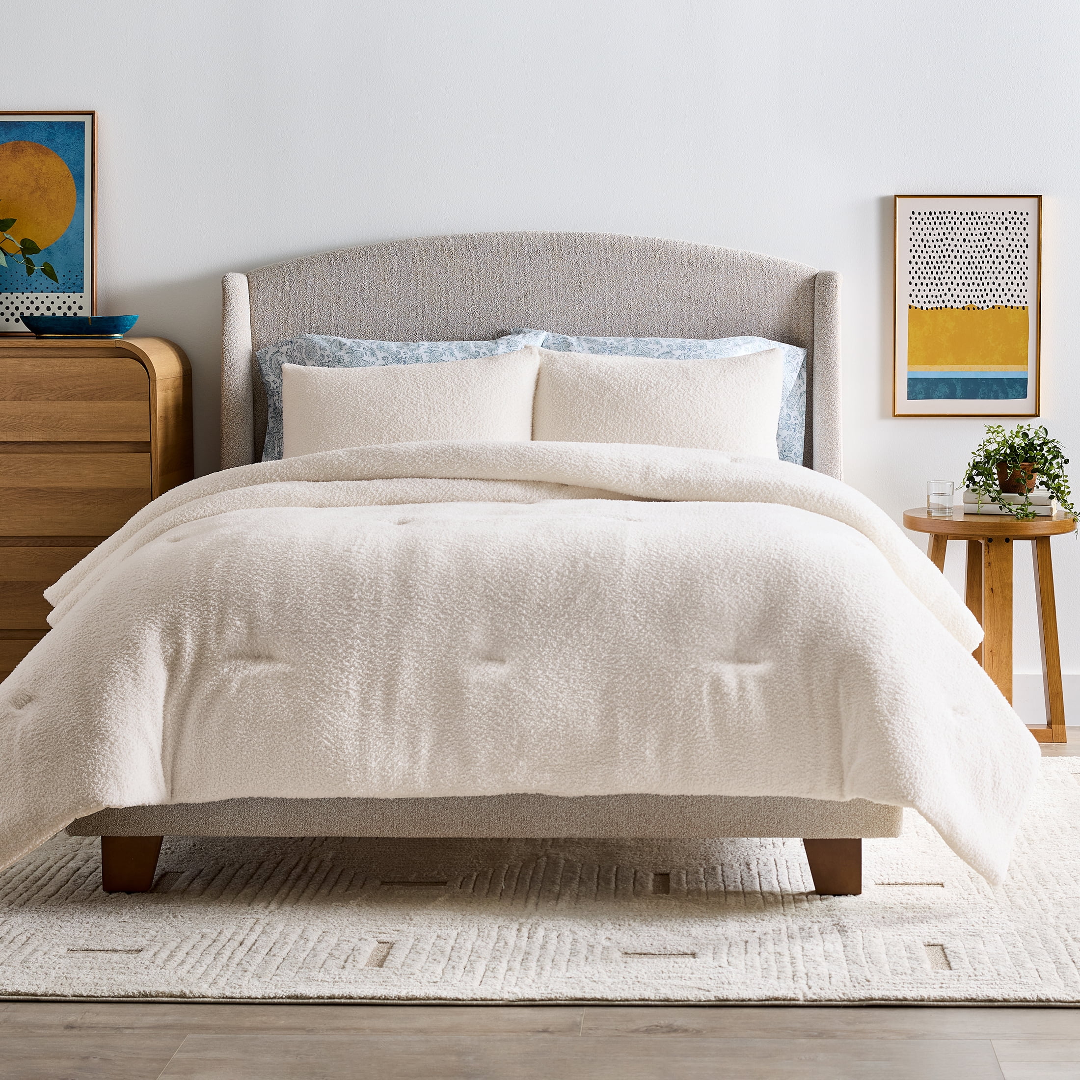 Better Homes & Gardens Printed Cozy Knit and Microfiber 3-piece Comforter Set, King Size, Vanilla Dream - Walmart.com