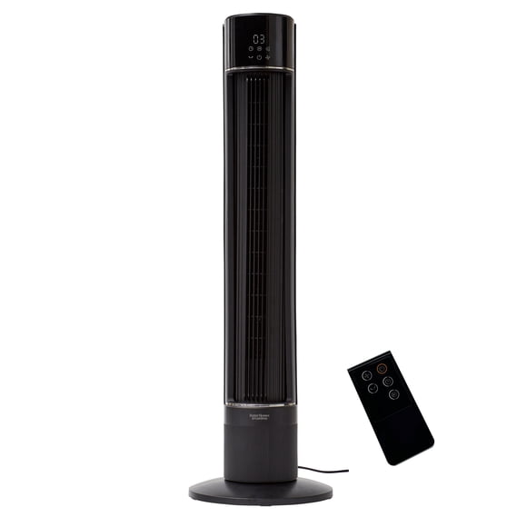Better Homes & Gardens 40-Inch Tower Fan with LED Display and 3-Speed Settings, Remote, Black, BHS2803696724BV