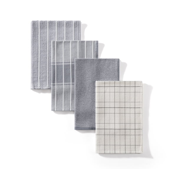 Better Homes & Gardens Soft Silver 4-Pack Kitchen Towels Set