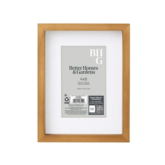 Better Homes & Gardens – 4x6 Picture Frame – Wood Tabletop Photo Frame