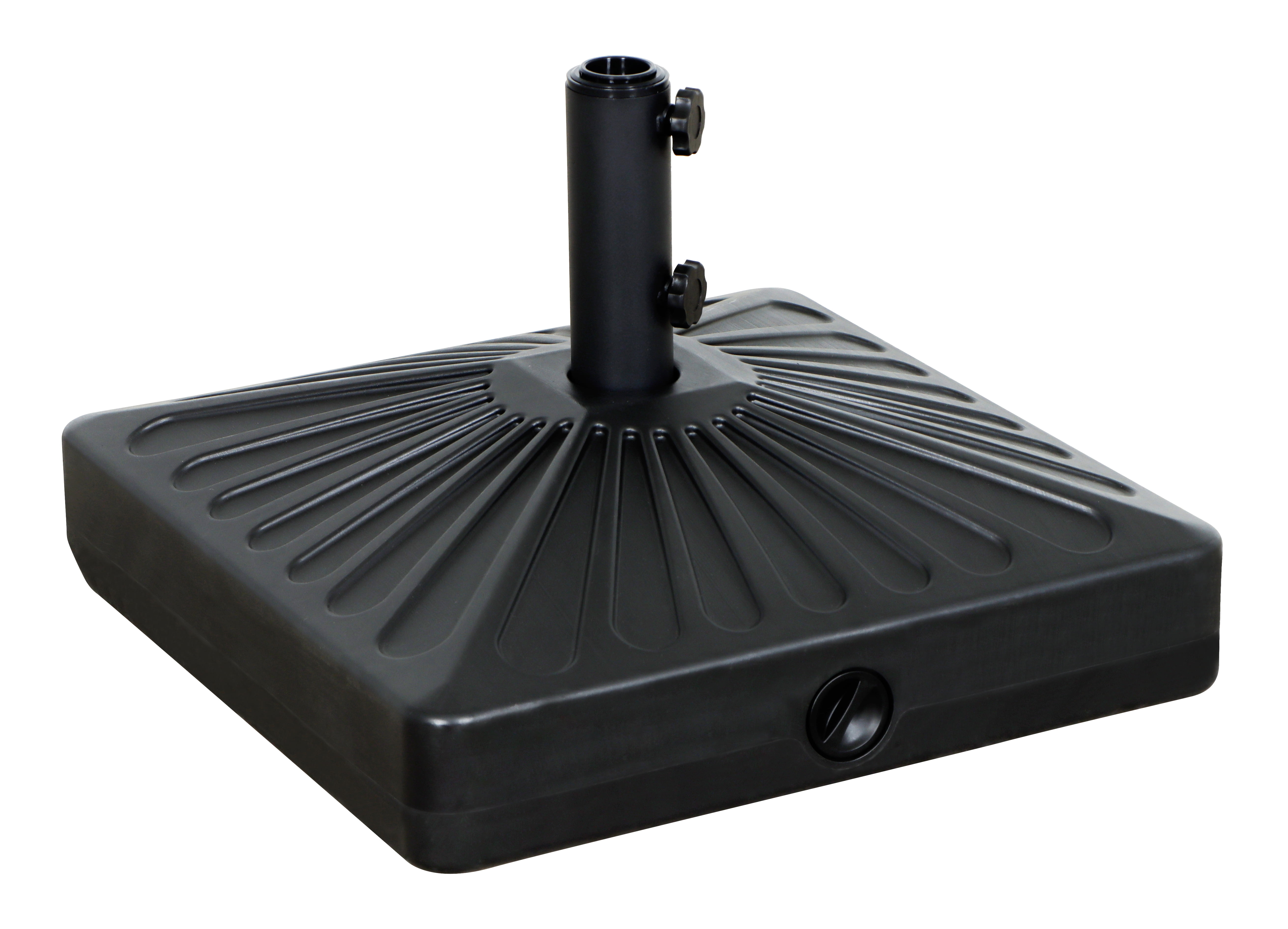Better Homes & Gardens 50lb Square Outdoor Fillable Wheeled Umbrella Base, Black