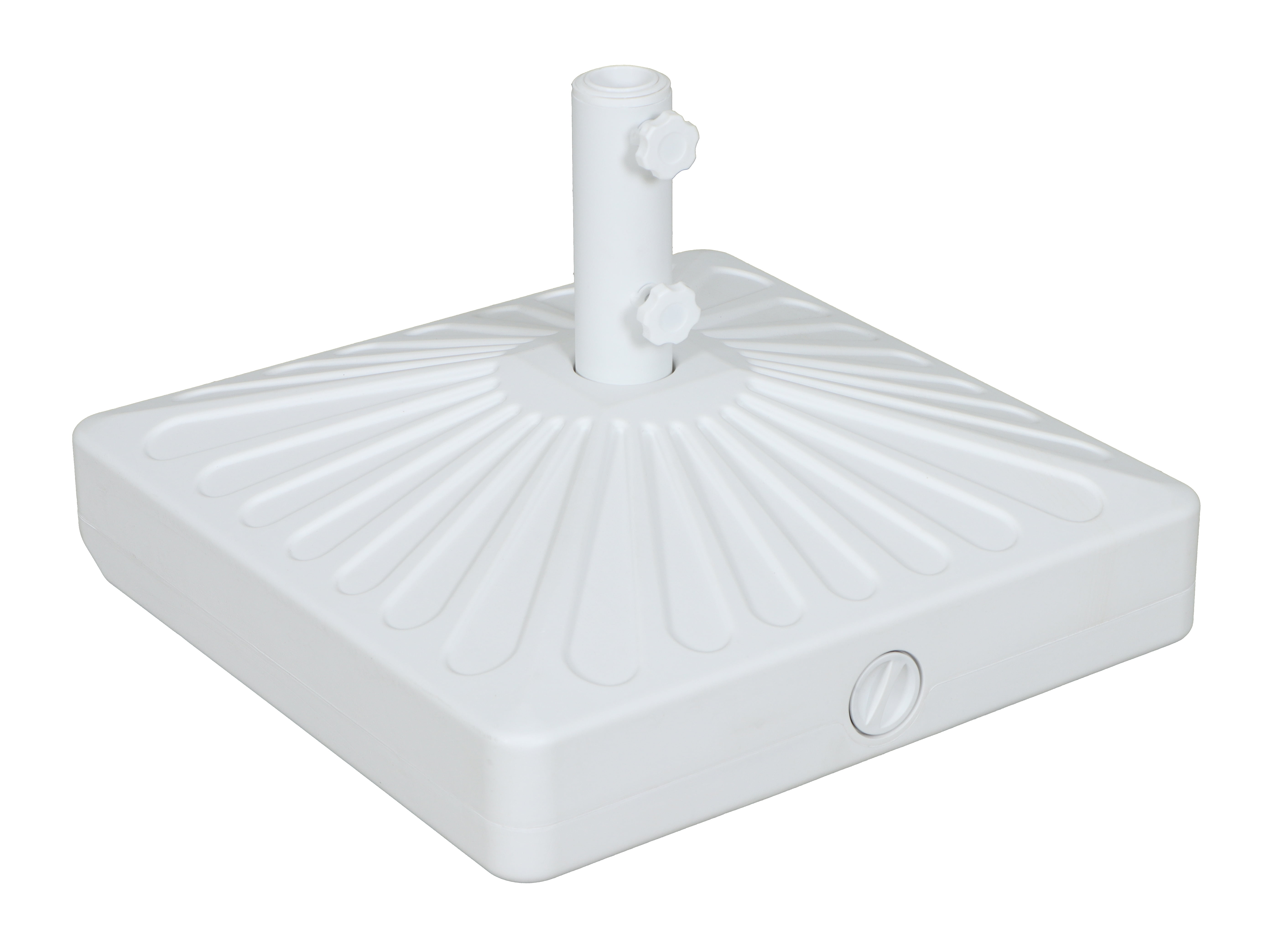 Better Homes & Gardens 50lb Square Outdoor Fillable Wheeled Umbrella Base, White
