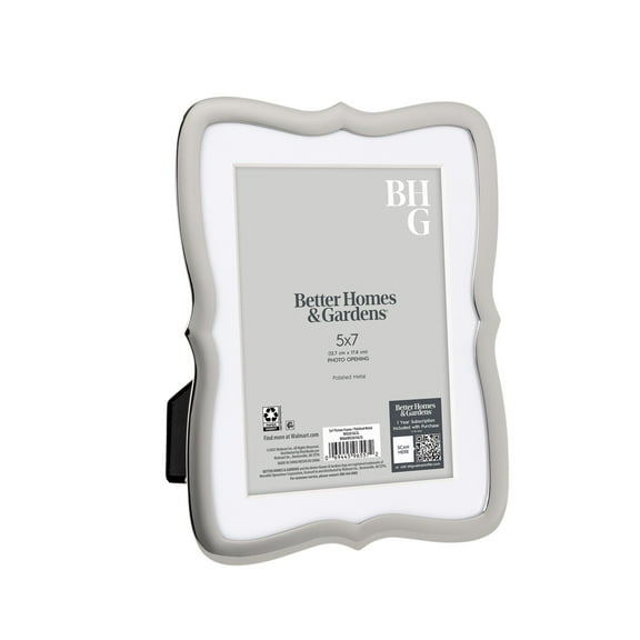 Better Homes & Gardens  5x7 Picture Frame  Silver Ornate Matted Tabletop Photo Frame