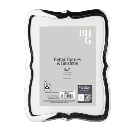 Better Homes & Gardens – 5x7 Picture Frame – Silver Ornate Matted Tabletop Photo Frame