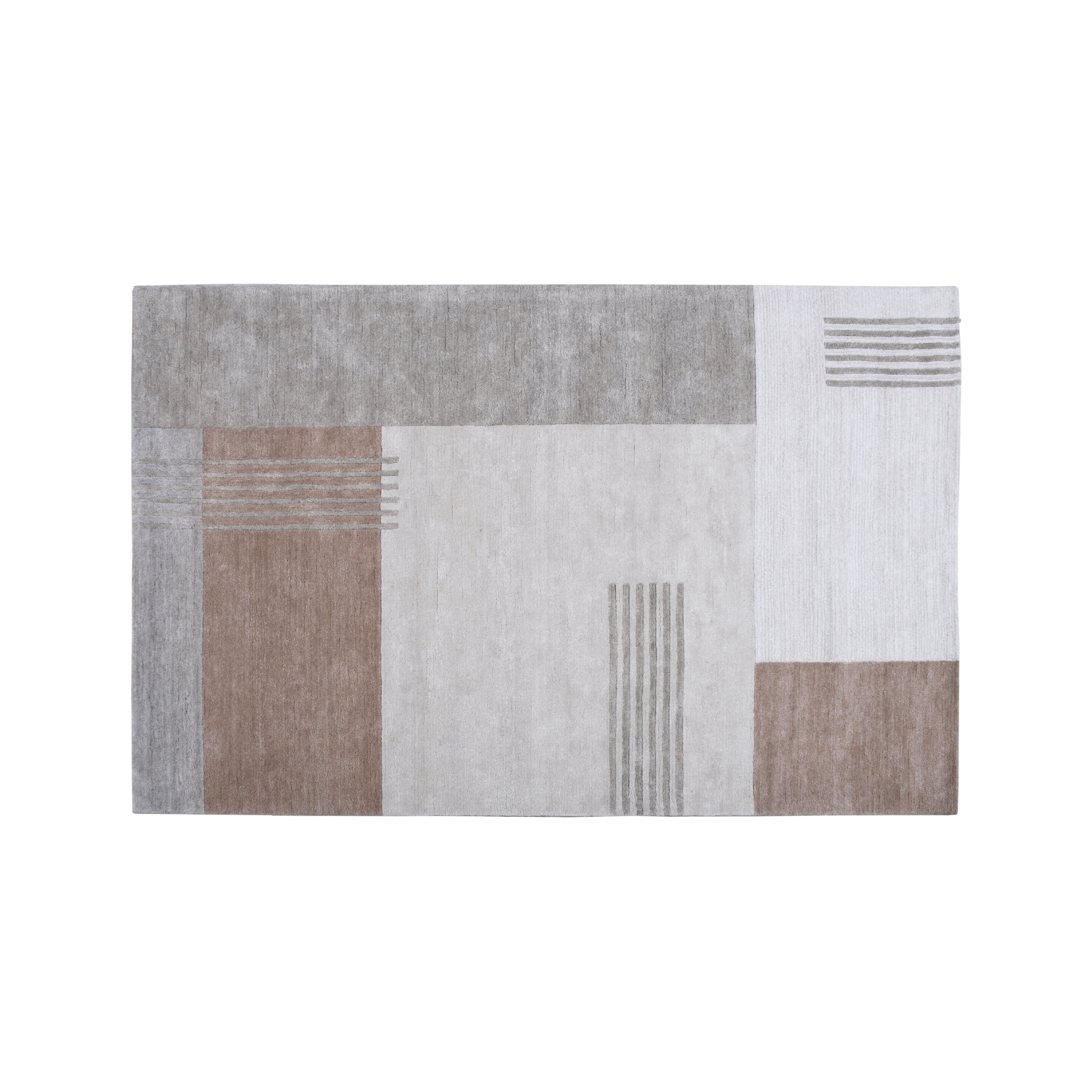 Better Homes & Gardens Asher Patchwork Color Block Area Rug, 5 ft x 8 ft, Beige