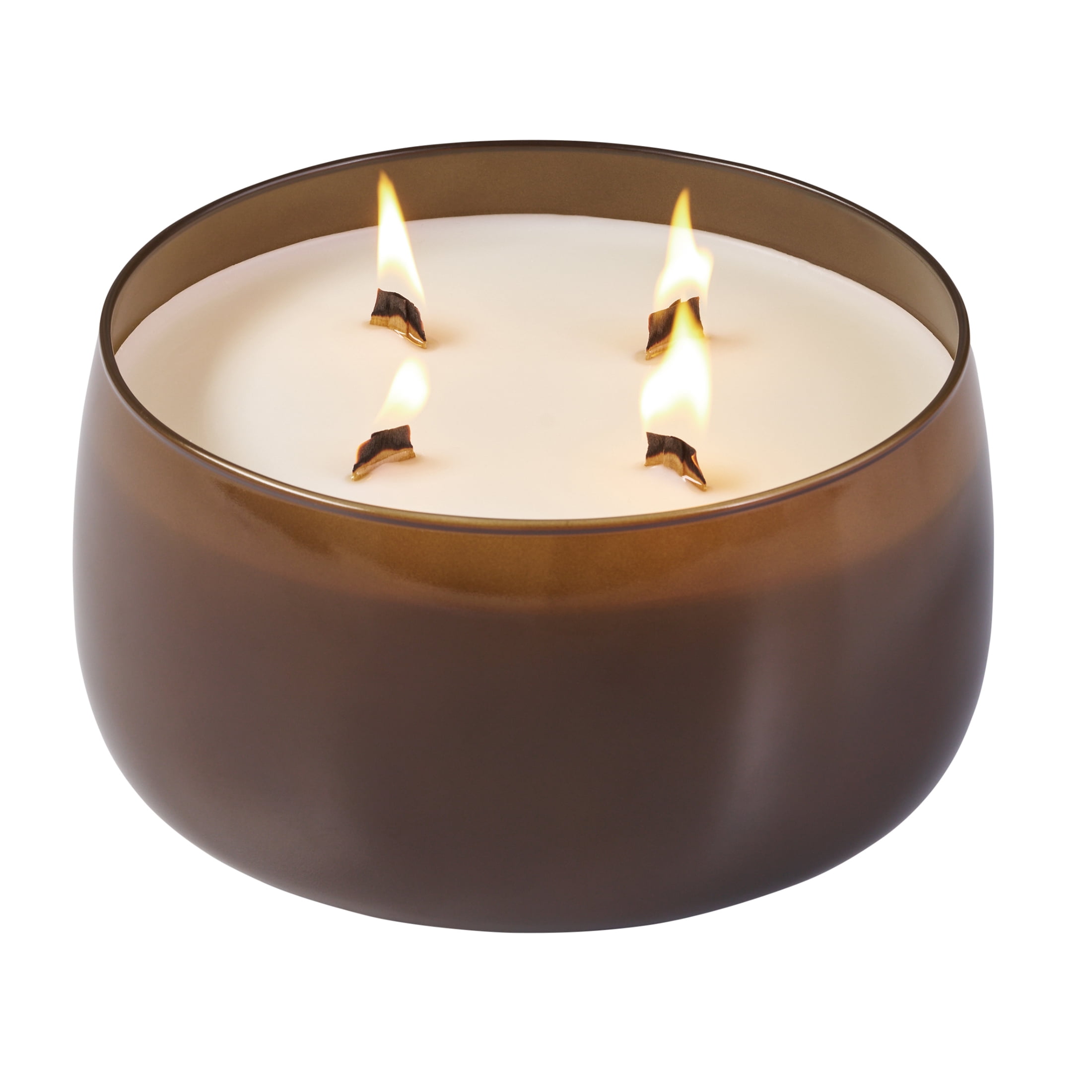 Better Homes & Gardens Intense Cashmere Teak Scented Wooden 4-Wick Glass Jar Candle 60oz.
