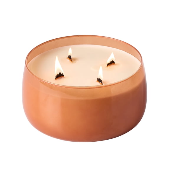 Better Homes & Gardens Farm Apple Pumpkin Intense Scented Wooden 4-Wick Glass Jar Candle, 60 oz