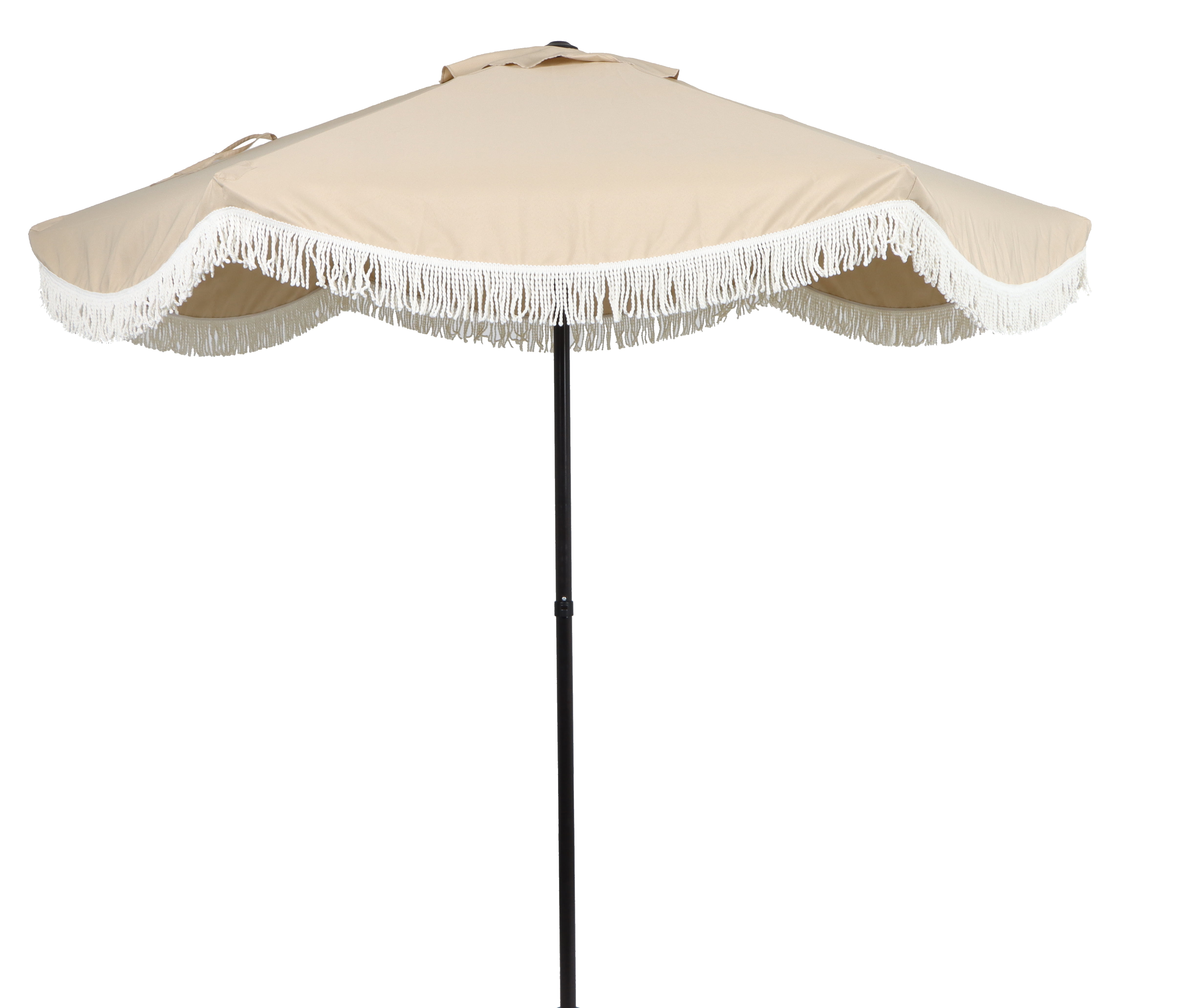 Better Homes & Gardens 7.5' Beige Scallop with Cream Fringe Patio Umbrella - Walmart.com