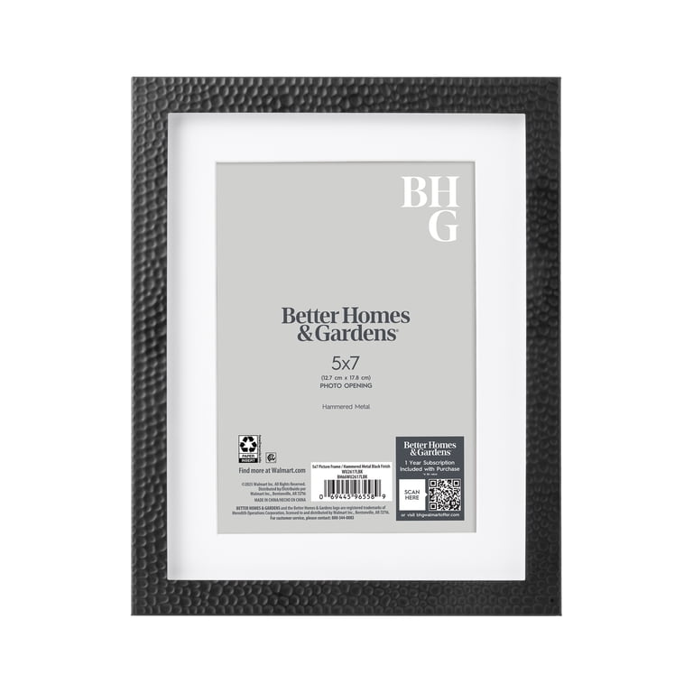 Better Homes & Gardens, Picture Frame, 5 x 7, Black Metal