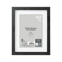 Better Homes & Gardens – 5x7 Picture Frame – Black Hammered Matted Tabletop Photo Frame
